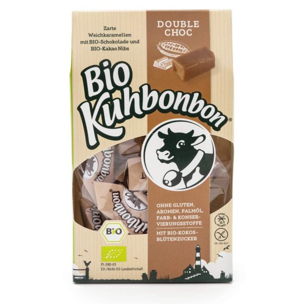 105g Schokoladen Bio-Karamellbonbons von Kuhbonbon