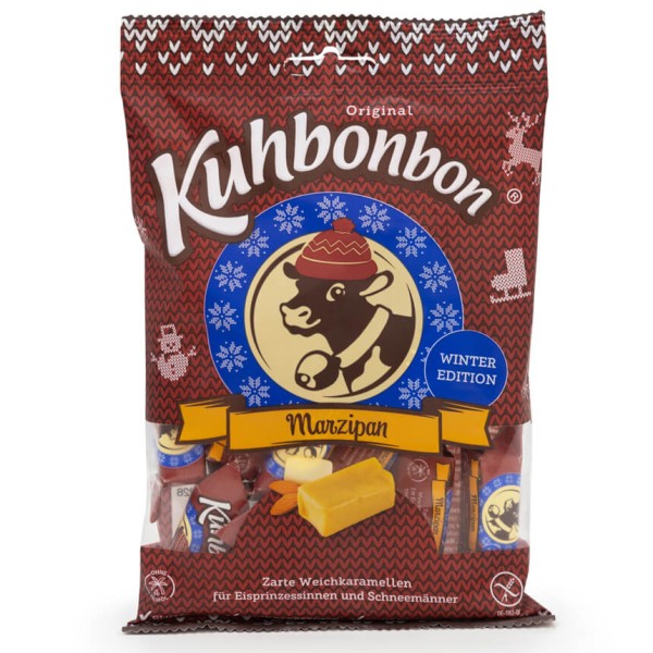 165g retail package of Kuhbonbon Marzipan - caramels with almonds
